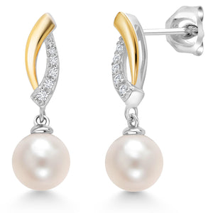 Earrings in 925 Sterling Silver and 10K Yellow Gold