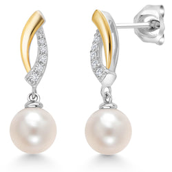 Earrings in 925 Sterling Silver and 10K Yellow Gold