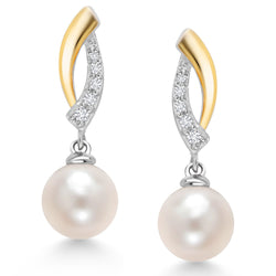 Earrings in 925 Sterling Silver and 10K Yellow Gold