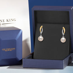 Earrings in 925 Sterling Silver and 10K Yellow Gold