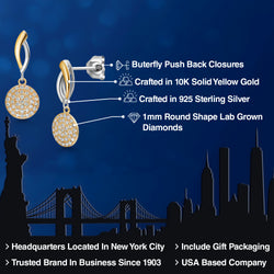 Earrings in 925 Sterling Silver and 10K Yellow Gold