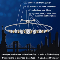 Bracelet in 925 Sterling Silver and 10K Yellow Gold