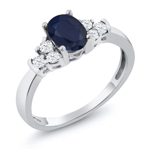 Blue Sapphire_5_Ring in 925 Sterling Silver