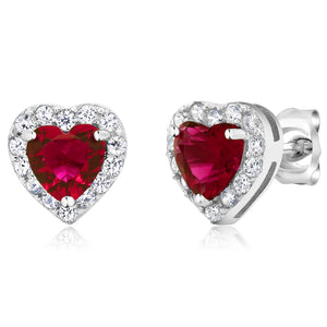 Ruby Red Zirconia_Earrings in 925 Sterling Silver