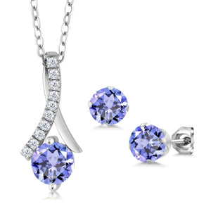 Pendant Earrings Set in 925 Sterling Silver