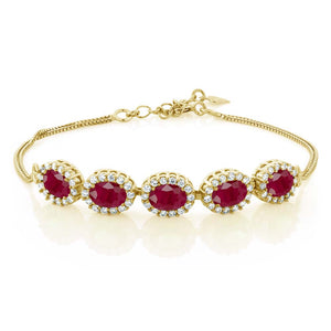 Ruby_Bracelet in 925 Yellow Gold Plated Silver