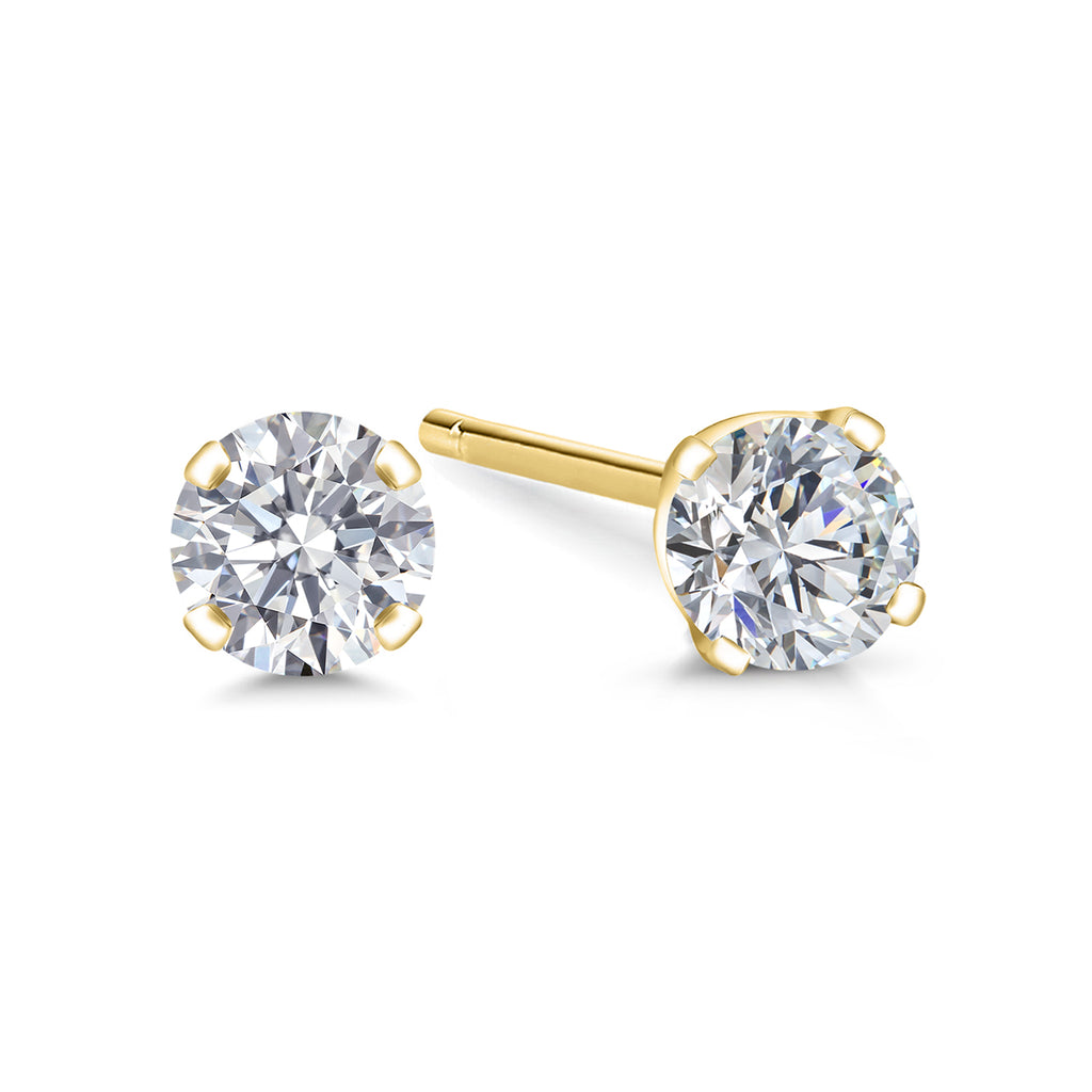 0.20 Carats - Not IGI Certified_14K Yellow Gold_Earrings in 14K Yellow Gold