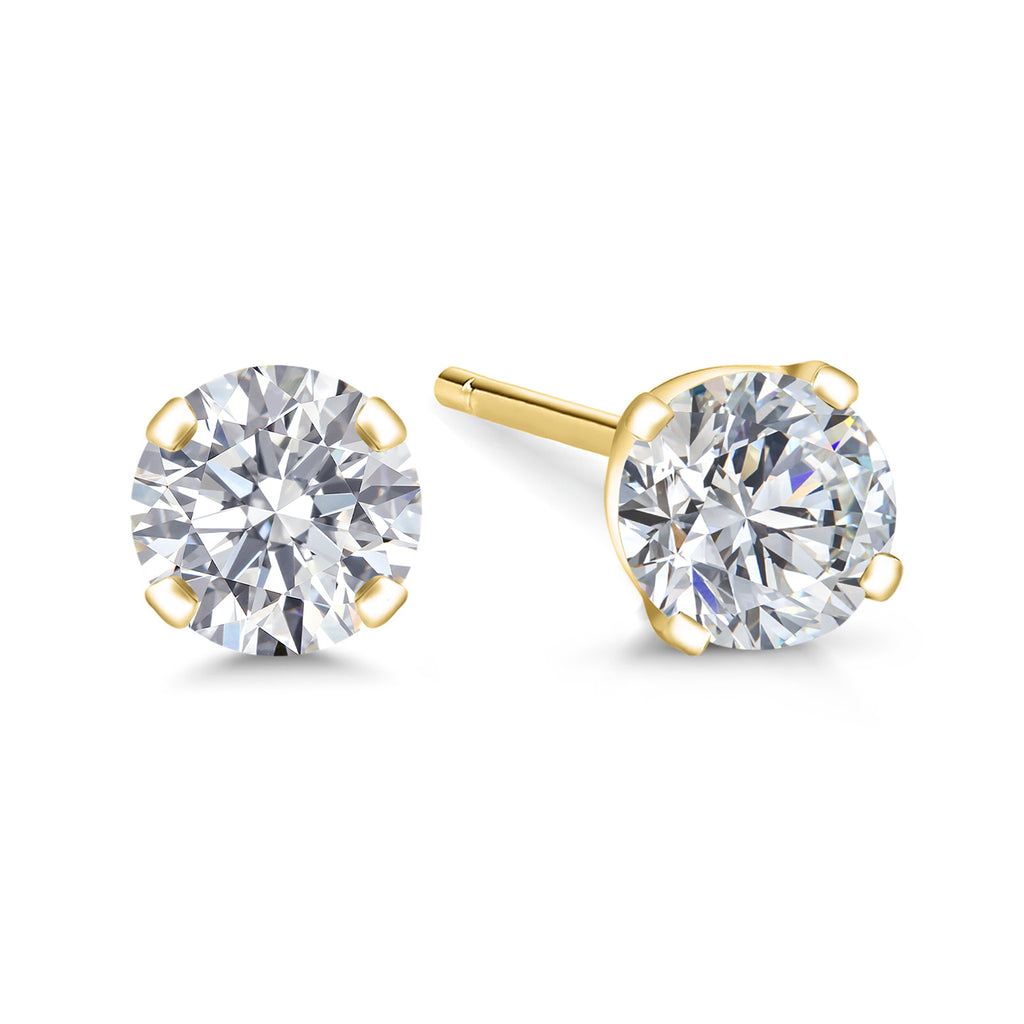 0.33 Carats - Not IGI Certified_14K Yellow Gold_Earrings in 14K Yellow Gold
