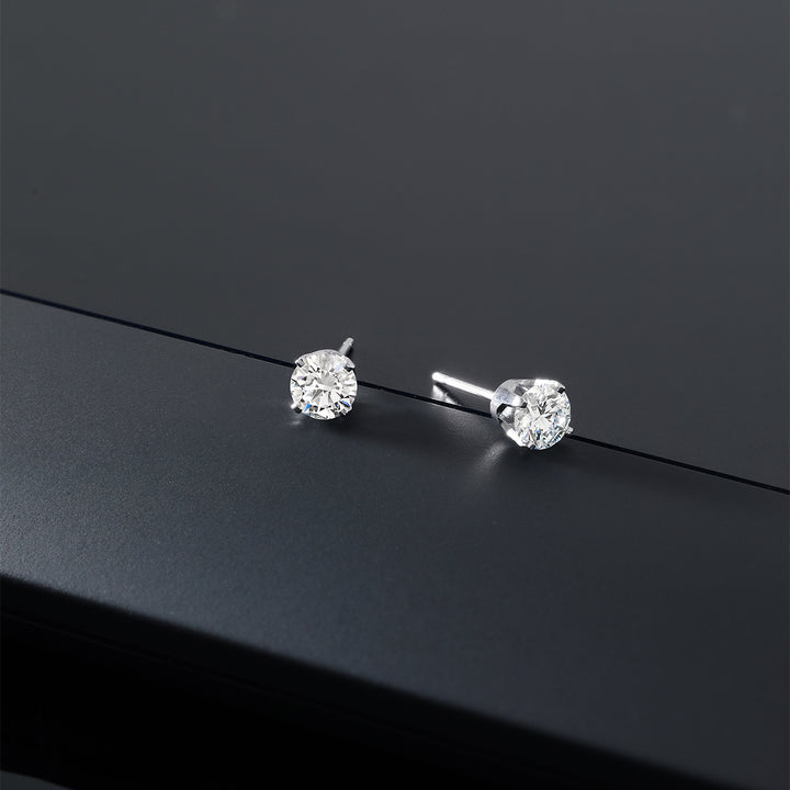 14K White Gold Lab Grown Diamond Stud Earrings For Women Men (0.75 Cttw, I-J Color, VS1-VS2 Clarity)