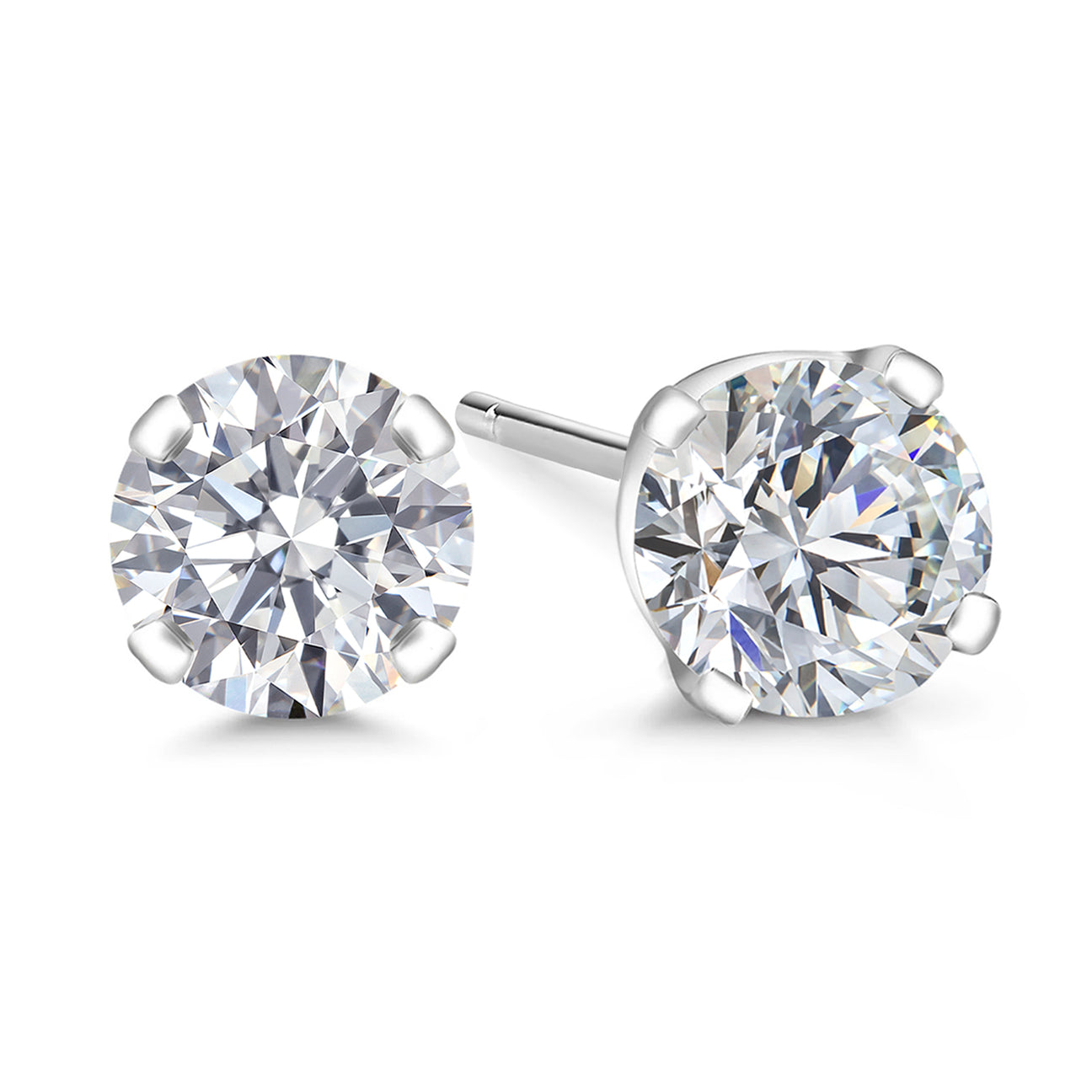 Gem Stone King 0.20 to 6 Cttw 14K Gold Lab Grown Diamond Stud Earrings | Gold Earrings For Women Men | E-F Color | VS1-VS2 Clarity