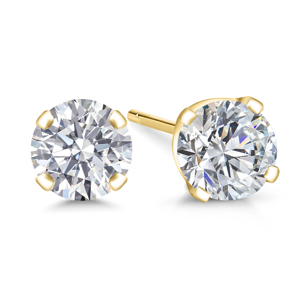 1.00 Carats - Not IGI Certified_14K Yellow Gold_Earrings in 14K Yellow Gold