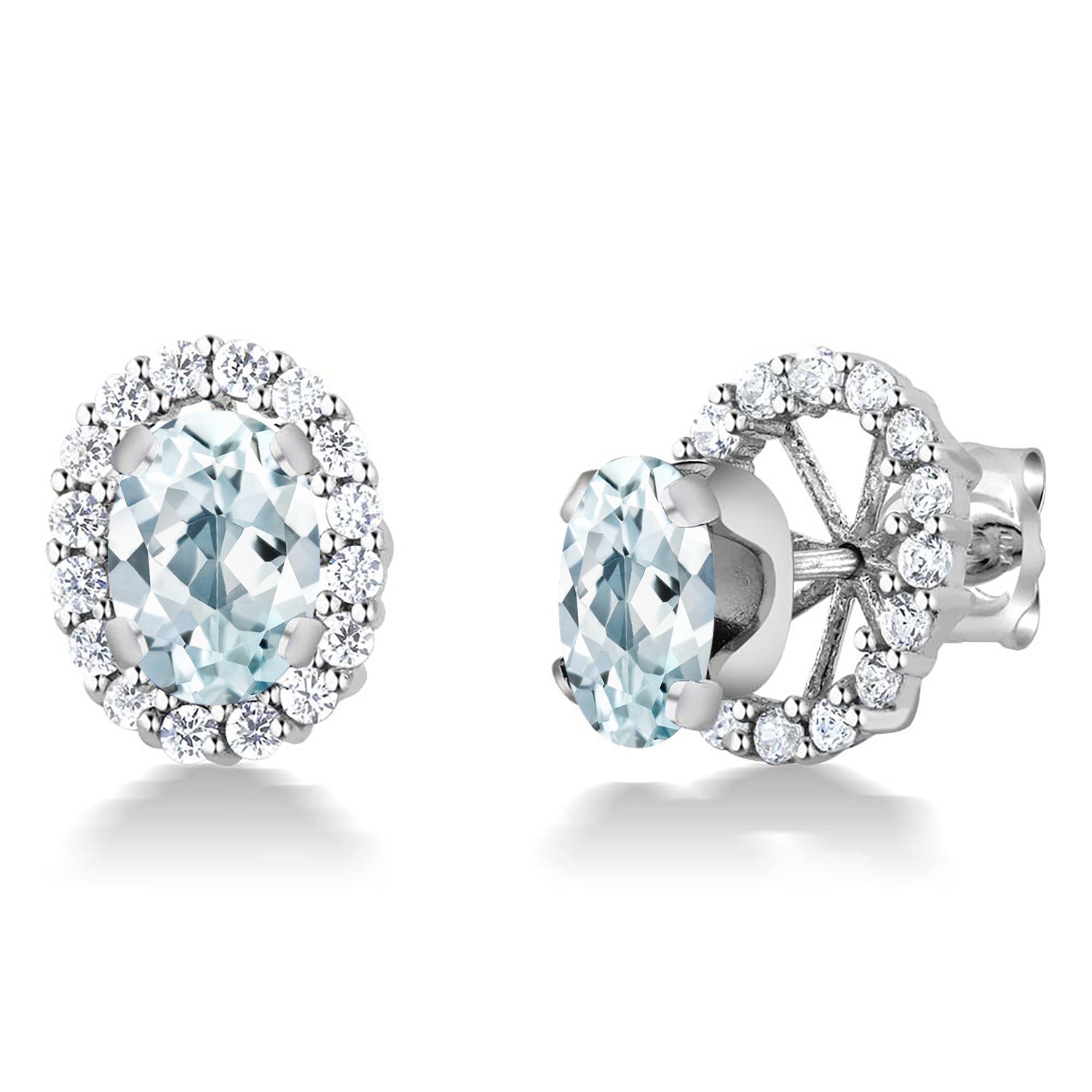 Aquamarine - March_Earrings in 925 Sterling Silver