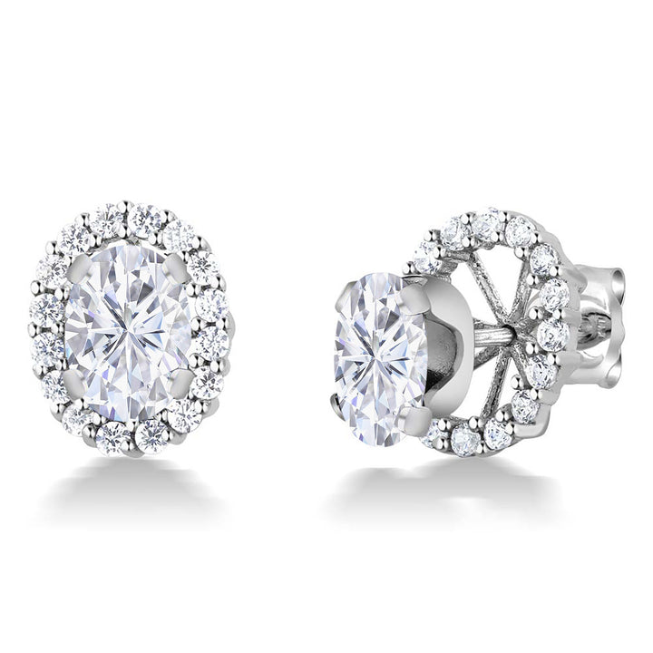 White Moissanite - April_Earrings in 925 Sterling Silver