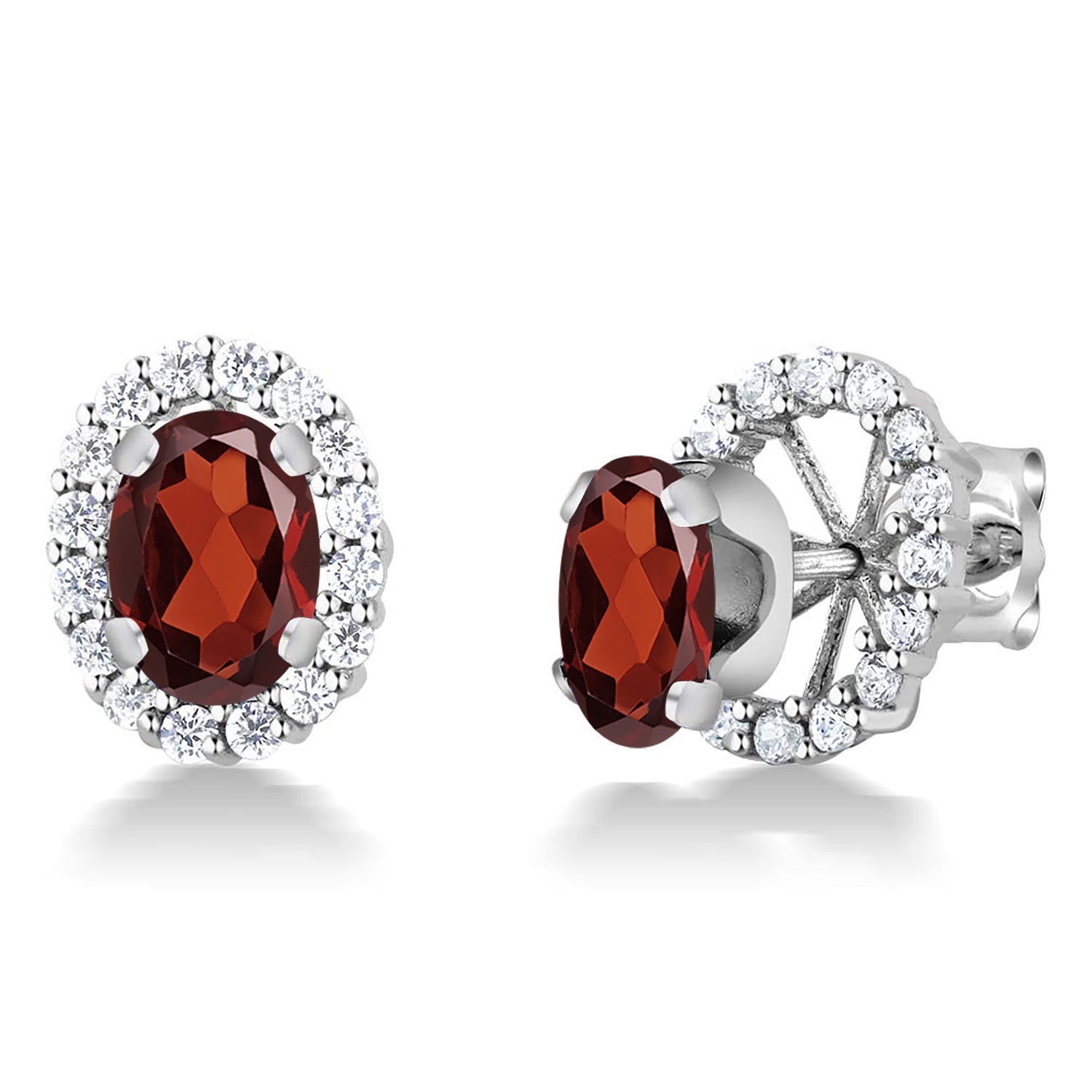 Garnet - January_Earrings in 925 Sterling Silver