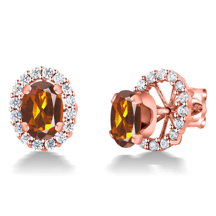 Madeira Citrine_Earrings in 925 Rose Gold Plated Silver