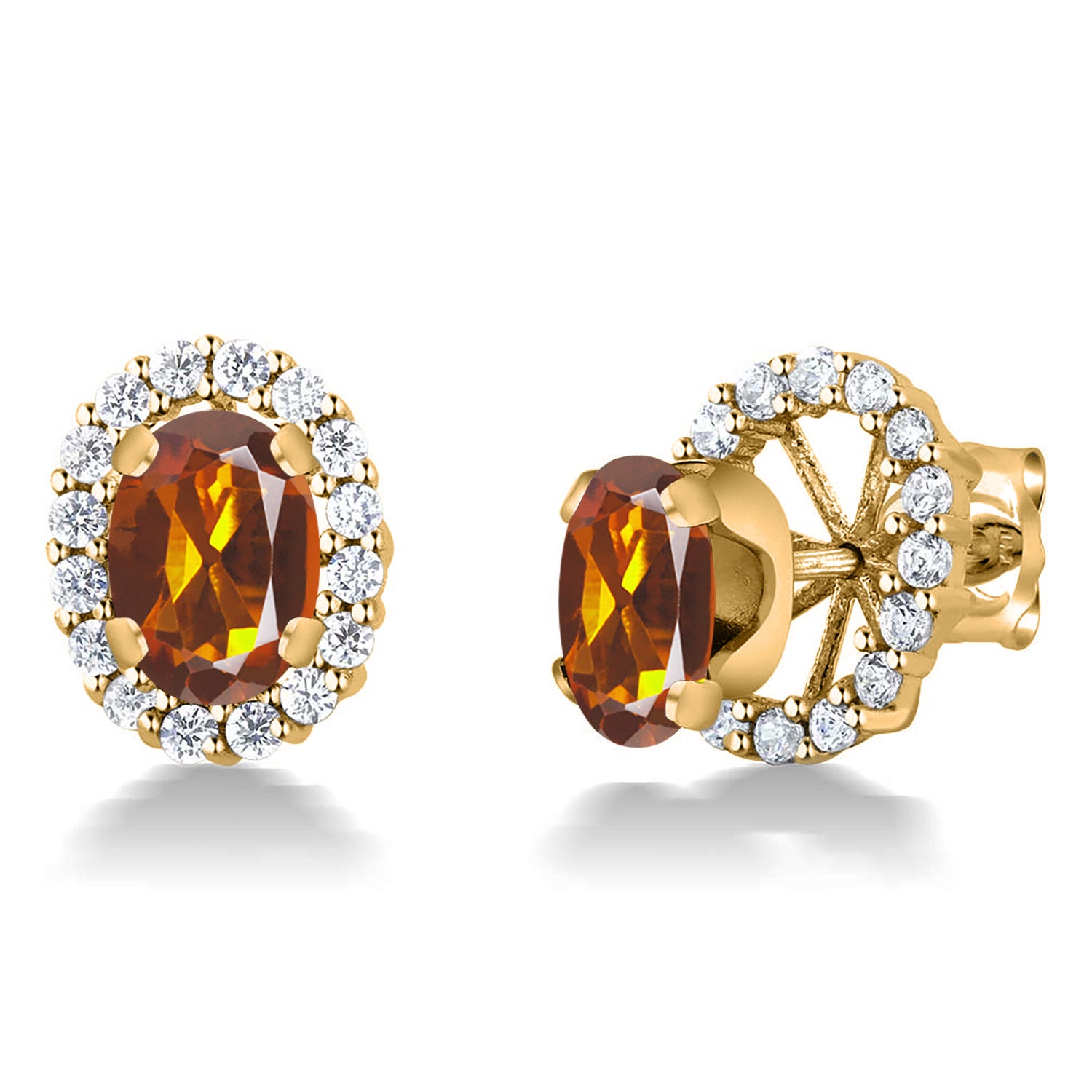 Madeira Citrine_Earrings in 925 Yellow Gold Plated Silver