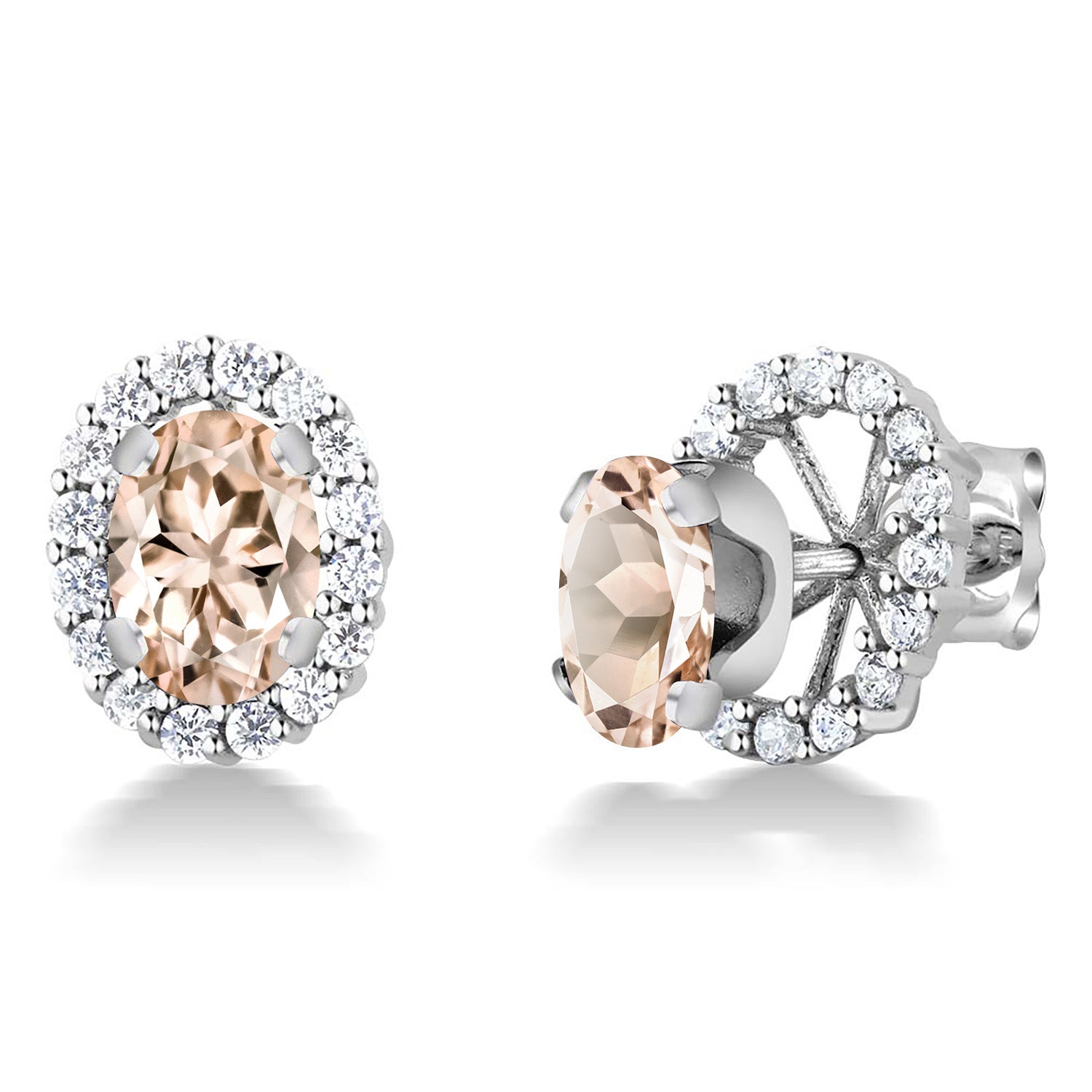 Morganite - October_Earrings in 925 Sterling Silver