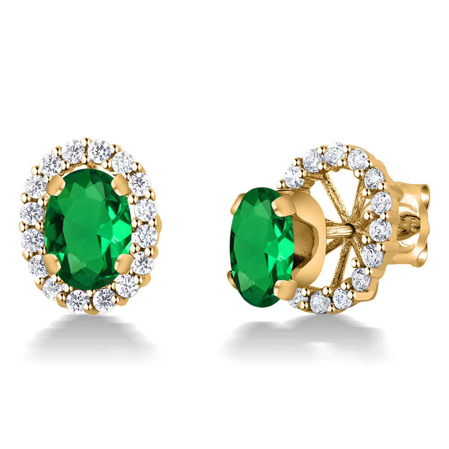 Nano Emerald - May_Earrings in 925 Yellow Gold Plated Silver