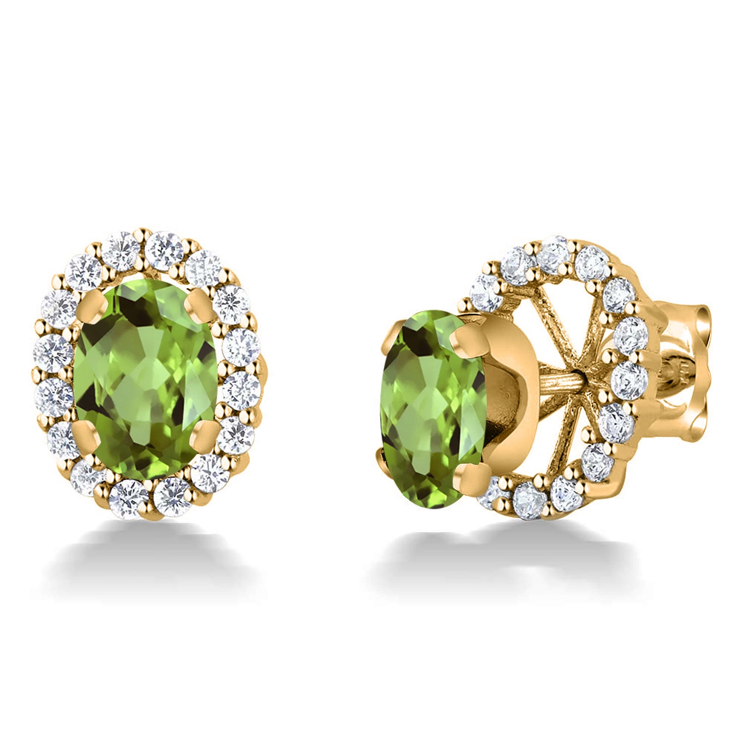 Peridot - August_Earrings in 925 Yellow Gold Plated Silver