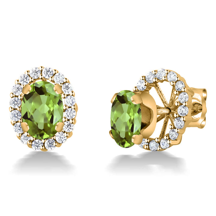 Peridot - August_Earrings in 925 Yellow Gold Plated Silver