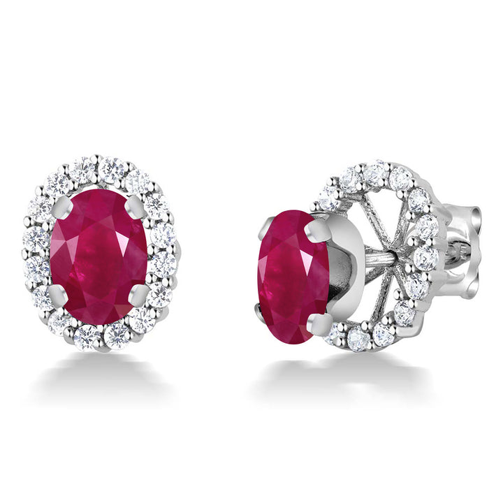 Ruby - July_Earrings in 925 Sterling Silver
