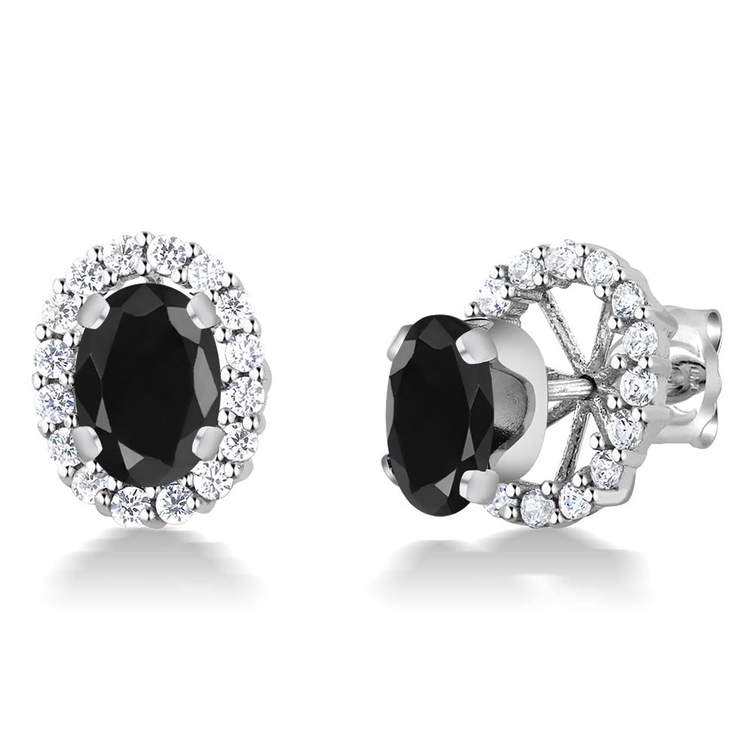 Black Sapphire - September_Earrings in 925 Sterling Silver