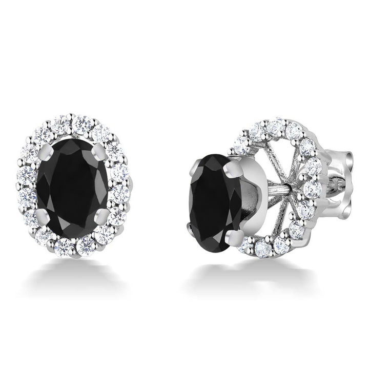 Black Sapphire - September_Earrings in 925 Sterling Silver