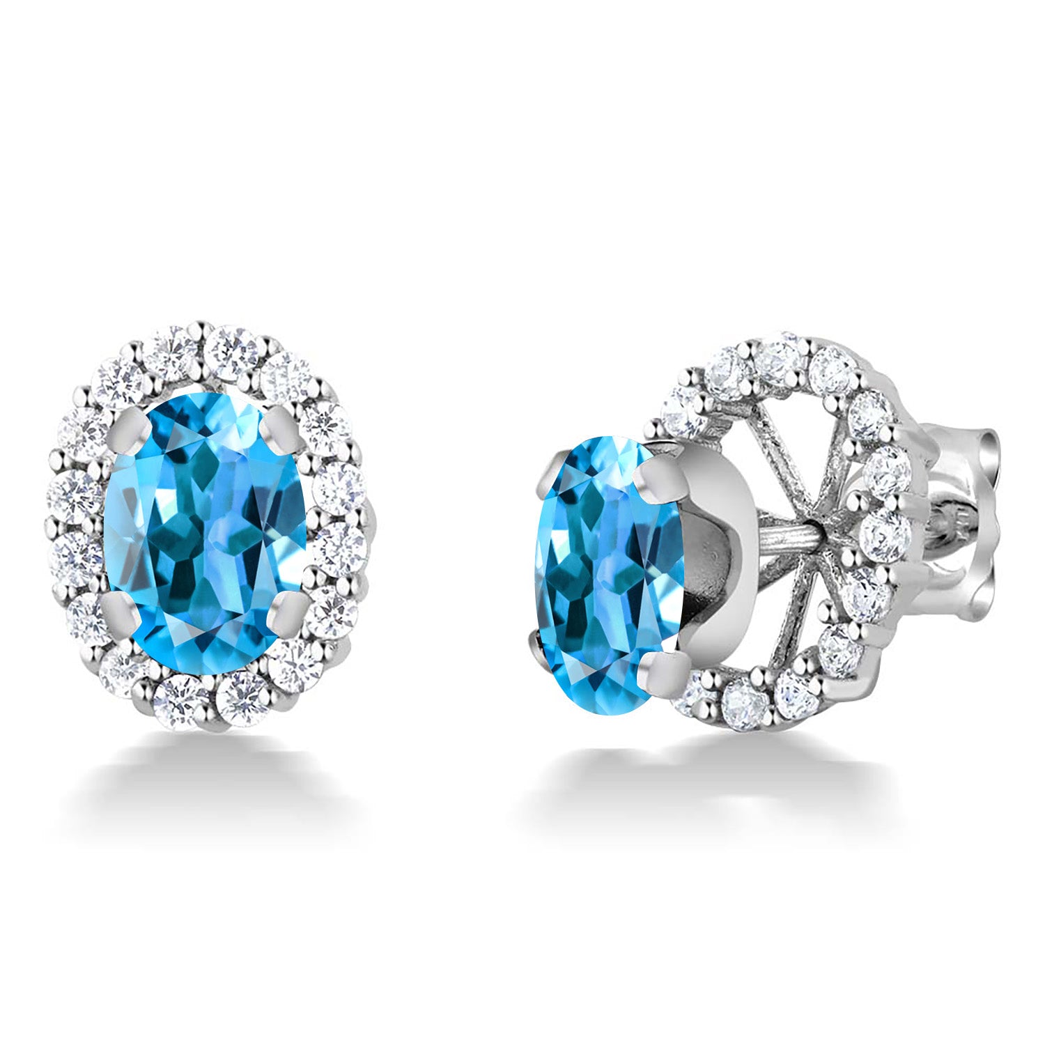 Swiss Blue Topaz - November_Earrings in 925 Sterling Silver
