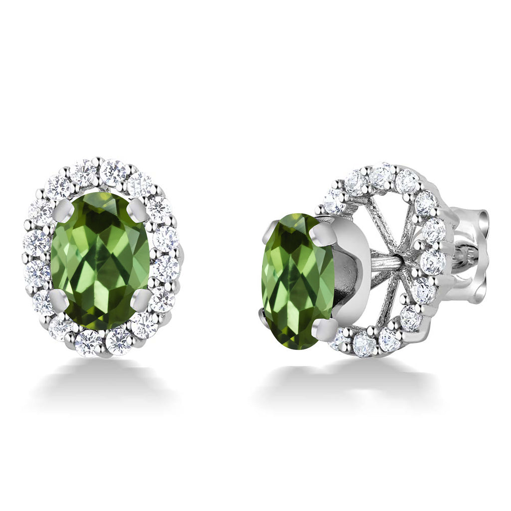 Green Tourmaline - October_Earrings in 925 Sterling Silver