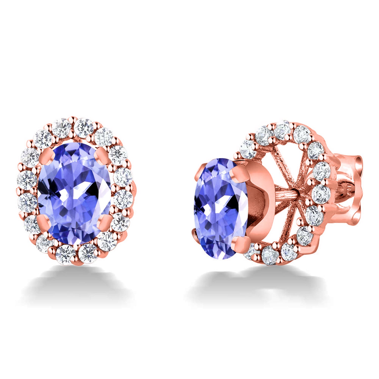 Tanzanite - December_Earrings in 925 Rose Gold Plated Silver