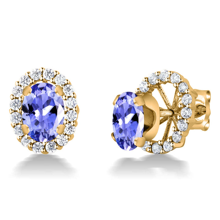 Tanzanite - December_Earrings in 925 Yellow Gold Plated Silver