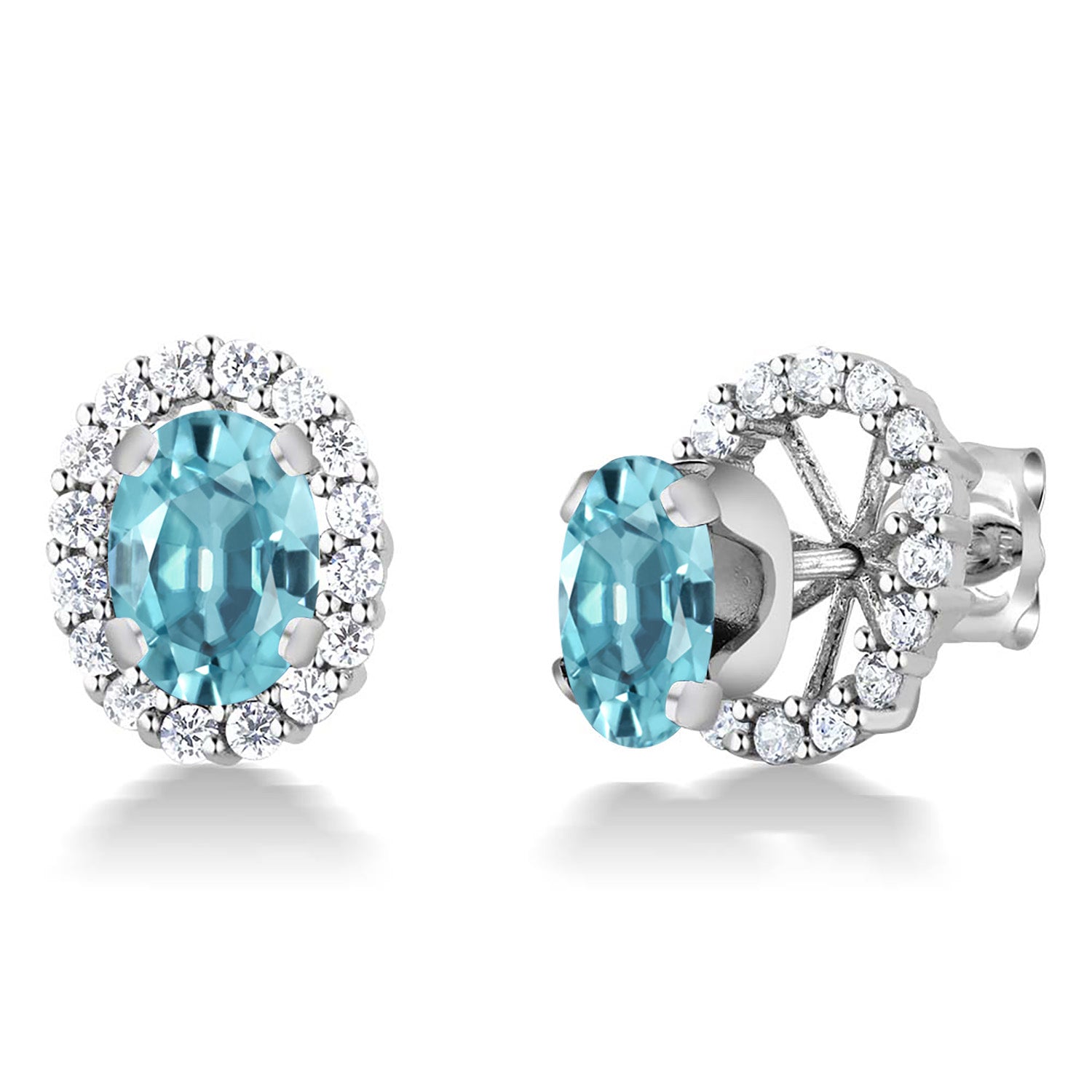 Blue Zircon_Earrings in 925 Sterling Silver