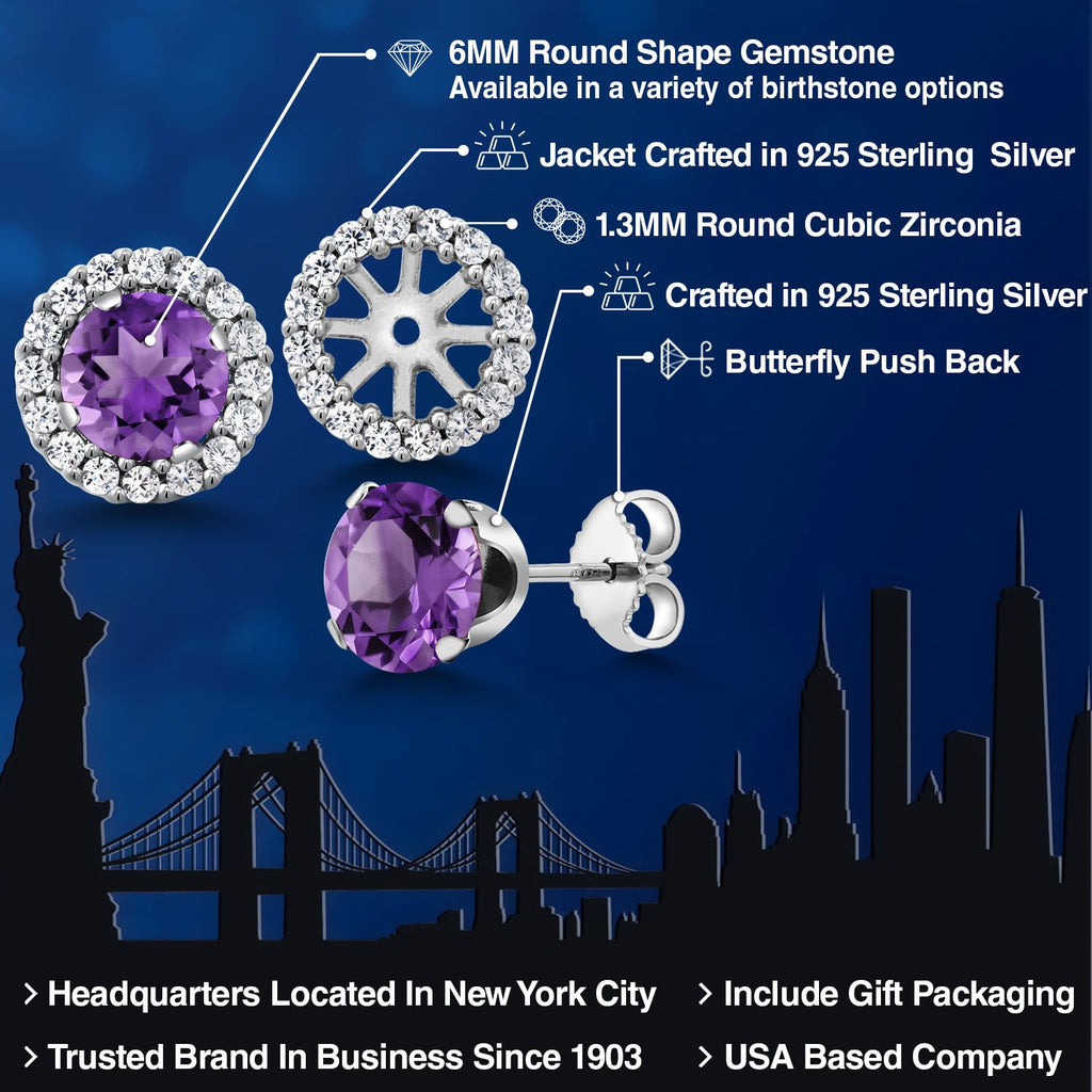 Amethyst - February_Earrings in 925 Sterling Silver