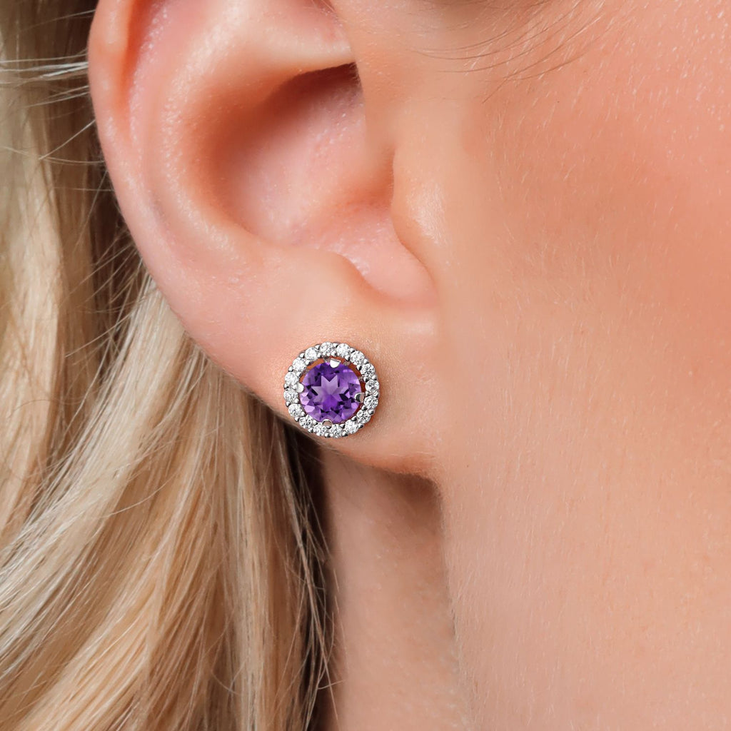 Amethyst - February_Earrings in 925 Sterling Silver