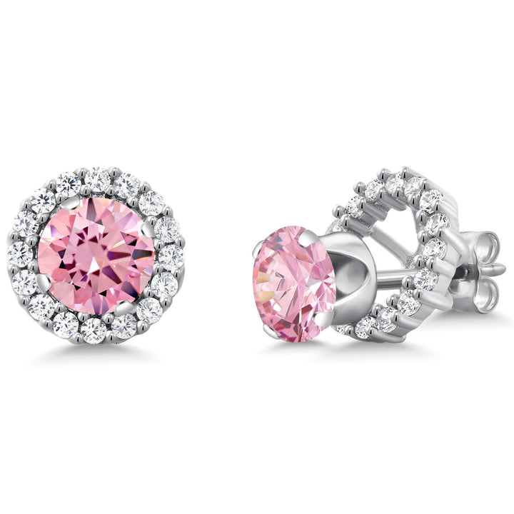 Removable Halo Jacket Stud Earrings for Women | 925 Sterling Silver | 6MM Round Gemstone Birthstone | Fine Jewelry Gifts for Women Her Mom Wife