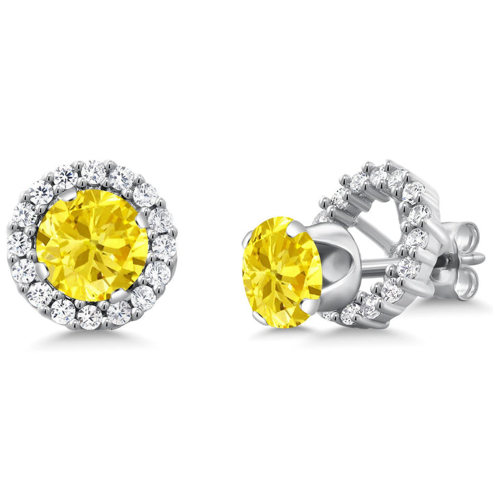 Removable Halo Jacket Stud Earrings for Women | 925 Sterling Silver | 6MM Round Gemstone Birthstone | Fine Jewelry Gifts for Women Her Mom Wife