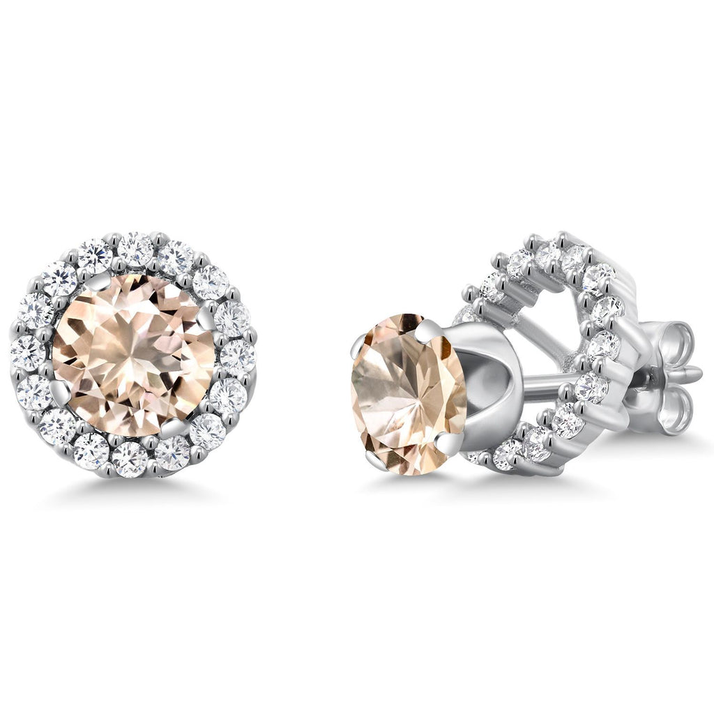 Morganite_Earrings in 925 Sterling Silver