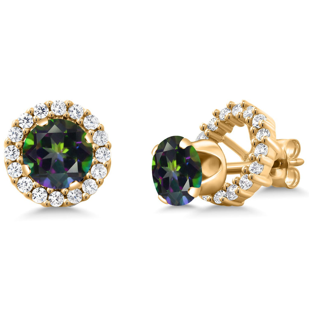 Green Mystic Topaz_Earrings in 925 Yellow Gold Plated Silver