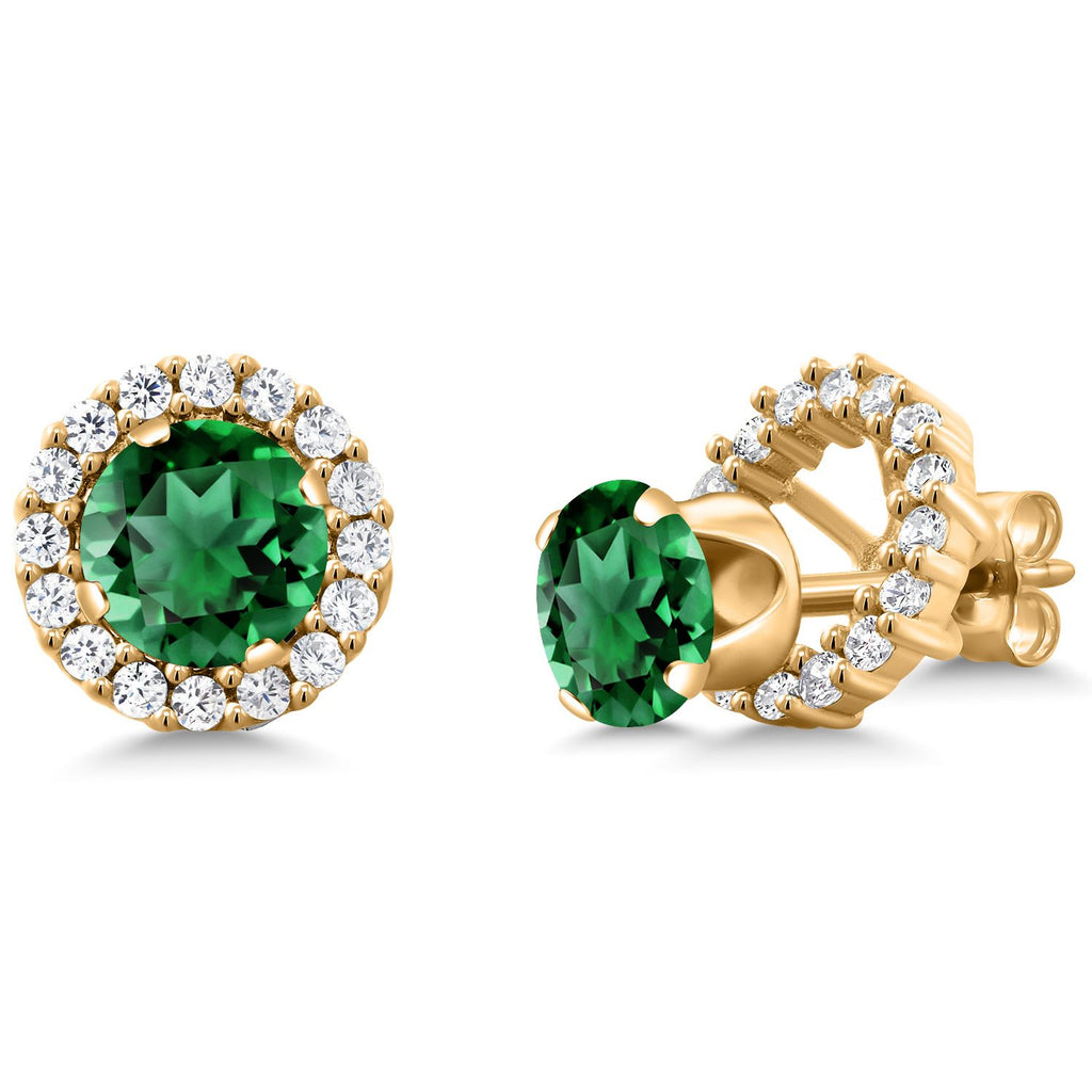 Nano Emerald - May_Earrings in 925 Yellow Gold Plated Silver