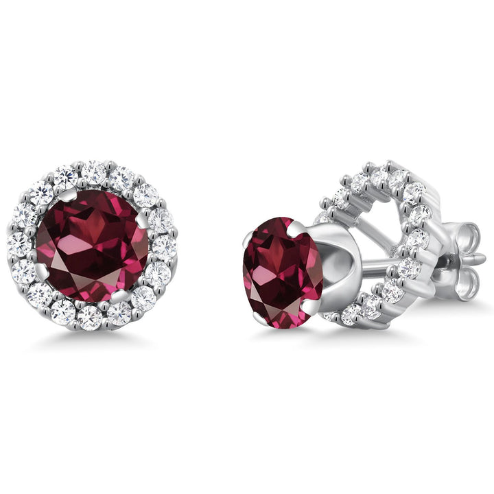 Rhodolite Garnet_Earrings in 925 Sterling Silver