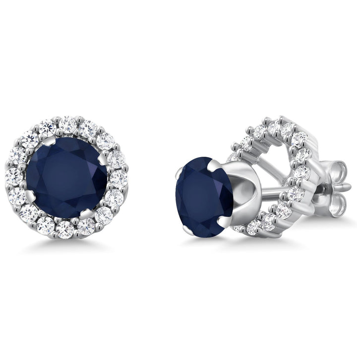 Removable Halo Jacket Stud Earrings for Women | 925 Sterling Silver | 6MM Round Gemstone Birthstone | Fine Jewelry Gifts for Women Her Mom Wife