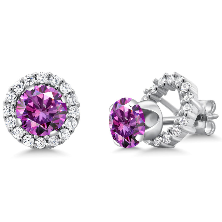 Fancy Purple Zirconia_Earrings in 925 Sterling Silver