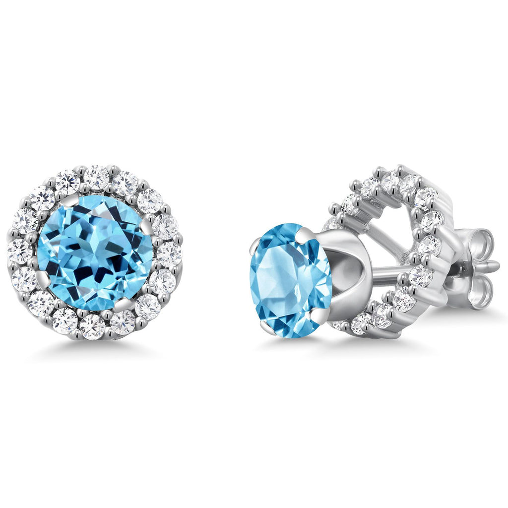 Swiss Blue Topaz_Earrings in 925 Sterling Silver