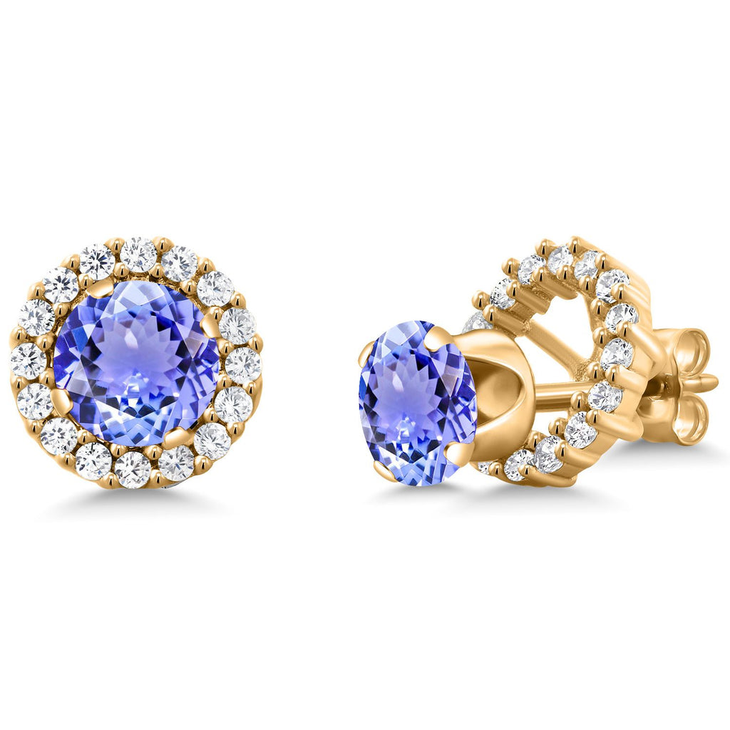 Tanzanite - December_Earrings in 925 Yellow Gold Plated Silver