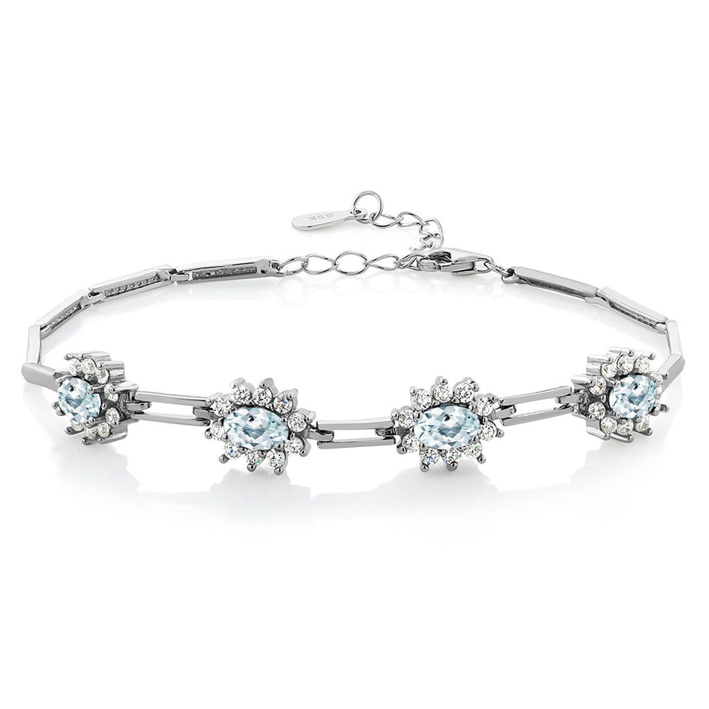 Aquamarine - March_Bracelet in 925 Sterling Silver