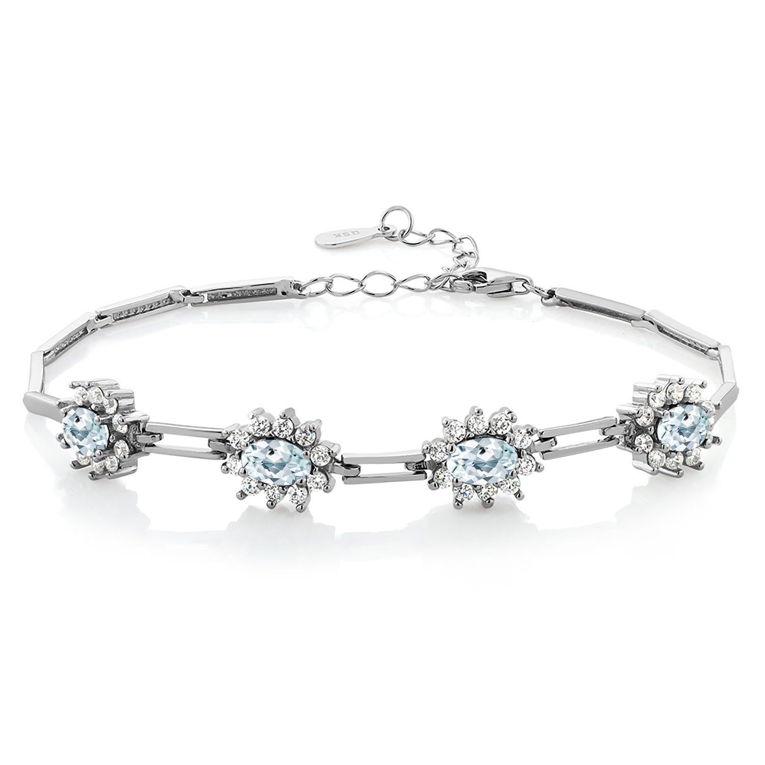 Aquamarine - March_Bracelet in 925 Sterling Silver