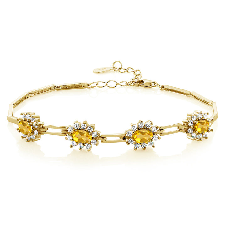Citrine - November_Bracelet in 925 Yellow Gold Plated Silver