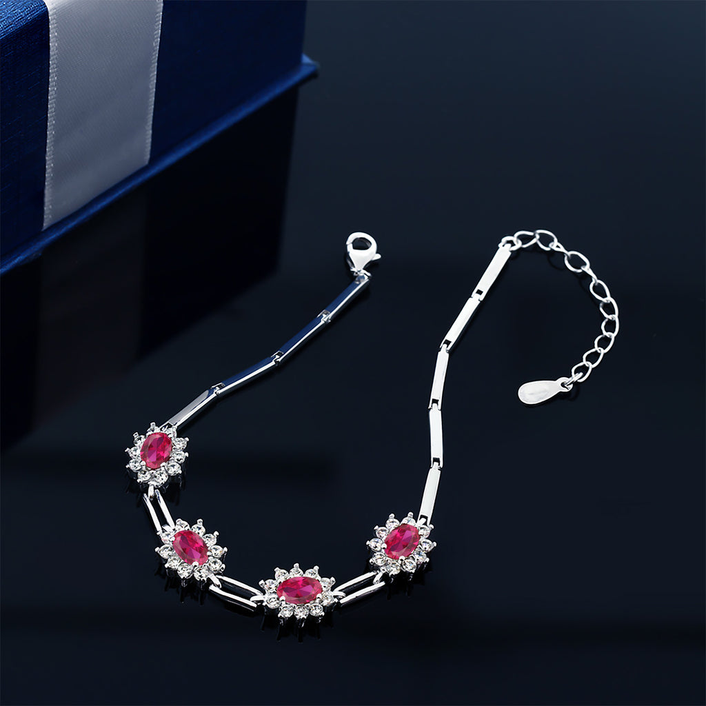 Created Ruby - July_Bracelet in 925 Sterling Silver