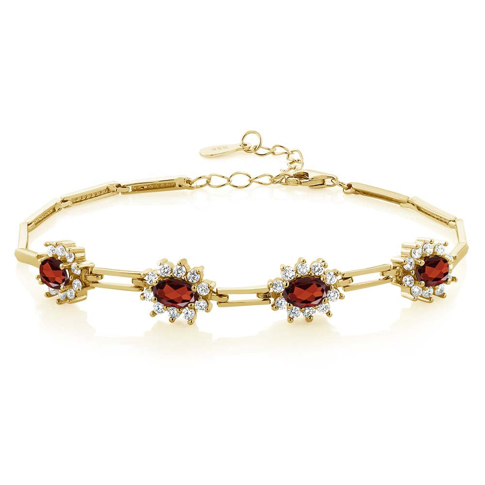 Garnet - January_Bracelet in 925 Yellow Gold Plated Silver