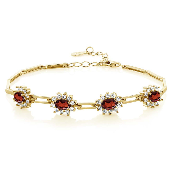 Garnet - January_Bracelet in 925 Yellow Gold Plated Silver